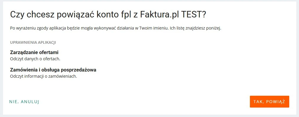 okno Allegro powiązane z Faktura.pl